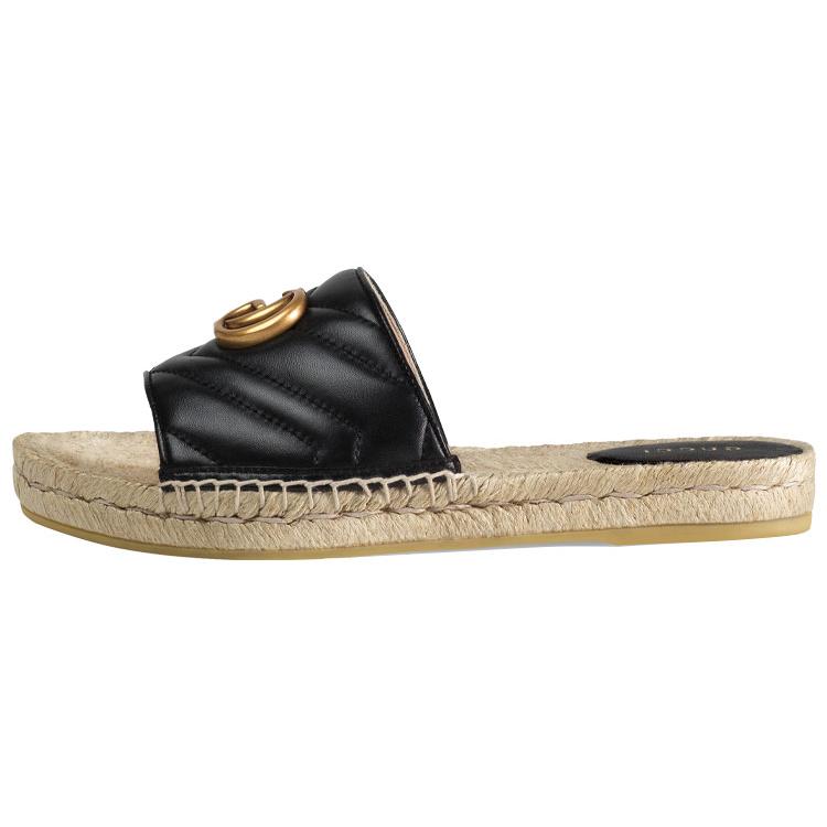 GUCCI Stylish Sandal Women's Black (Unisex) Slide Slippers 573028 BKO00 1000