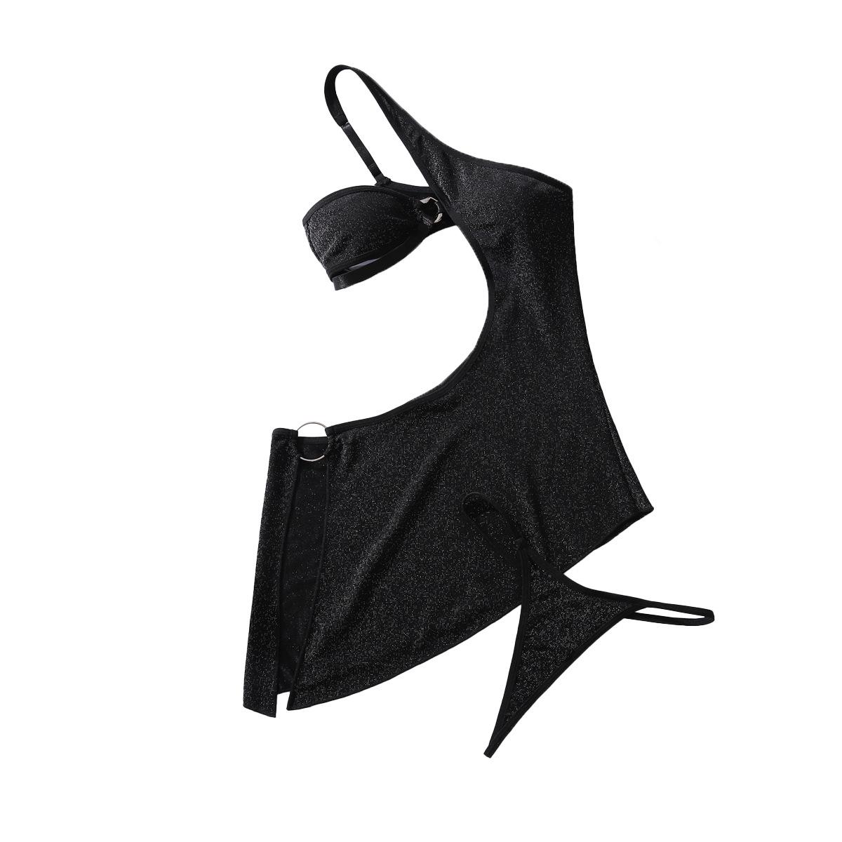 

Ladies Cutout One Shoulder Bodysuit Lingerie Set Fashionable Vacation Beachwear Intimate Lingerie for Women S