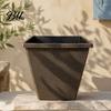 Retro Style Planter Pots Square Resin Planter, 10 Inch Large Plant Pot with Drainage Hole, Modern Saucer Decorative Garden for Indoor Outdoor Plants,