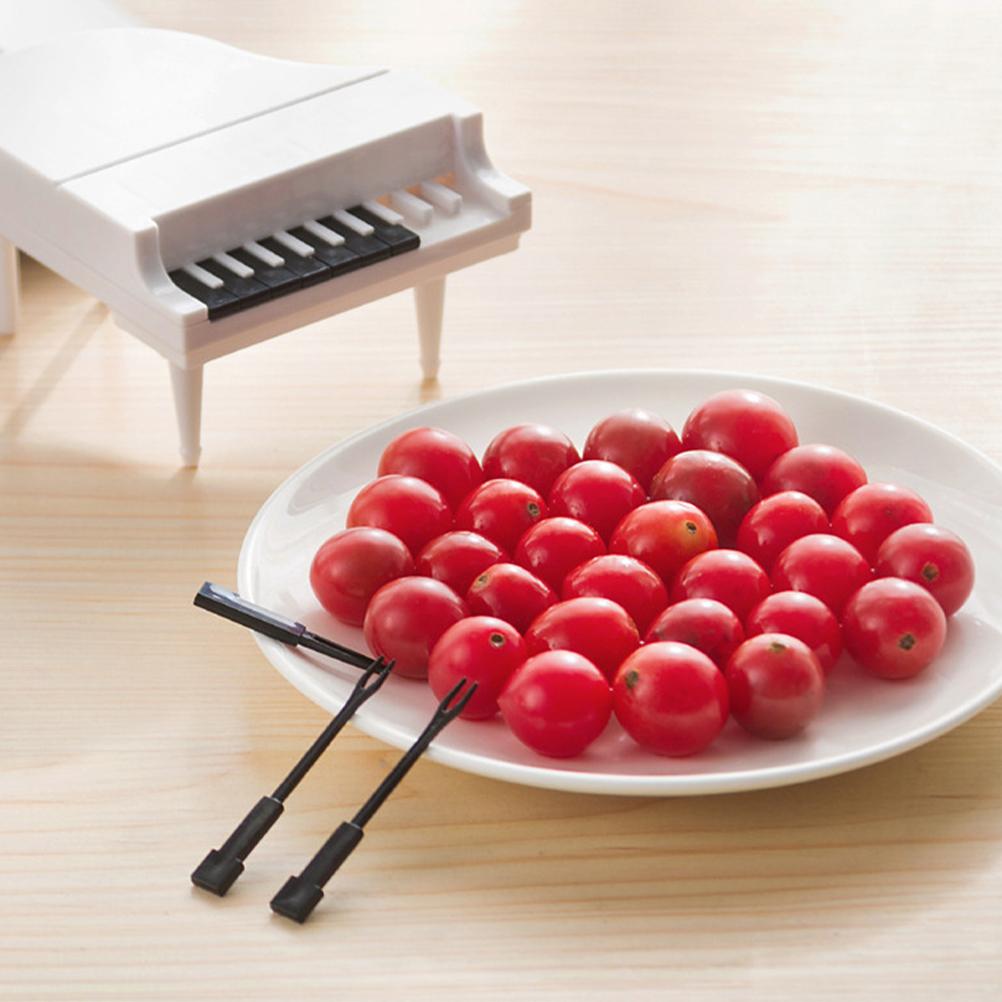 2PCS Piano Shape Small Fruit Fork Reusable Plastic Cake Forks for Home Party Banquet Plastic Fork Fruit Forks