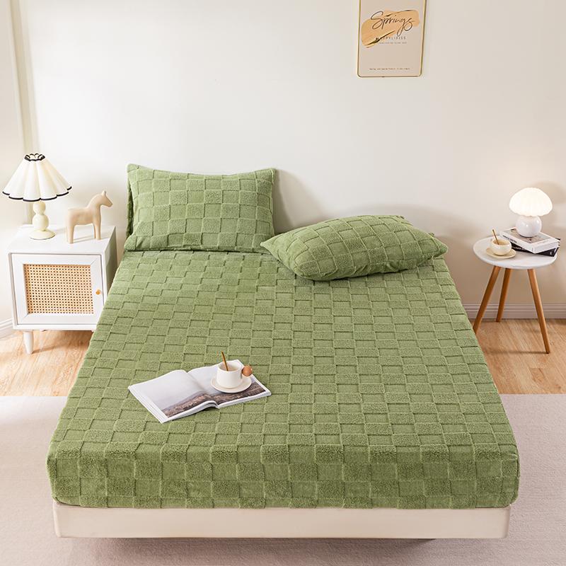 2024 New Class A Solid Color Tafu Fleece Mattress Winter Thickened Warm Milk Fleece All-inclusive Mattress Dust Cover