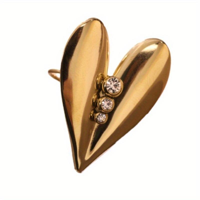 

Новая Европа и США Глянцевое 18-каратное золото Высококачественное кольцо из нержавеющей стали Модная индивидуальность Кольцо с персиковым сердцем Любовь Gold