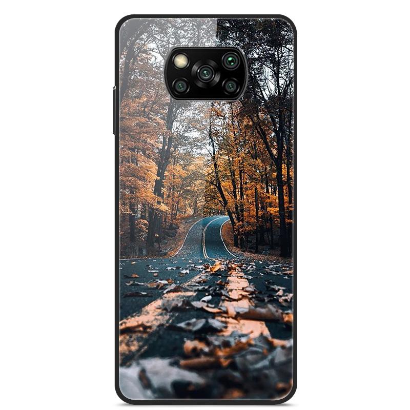 Glass Back Cover For Xiaomi Poco X3 Pro Poco X3 NFC Case Tempered Glass Case For Xiaomi Mi 10T Lite Case Funda POCO X 3 PRO Case