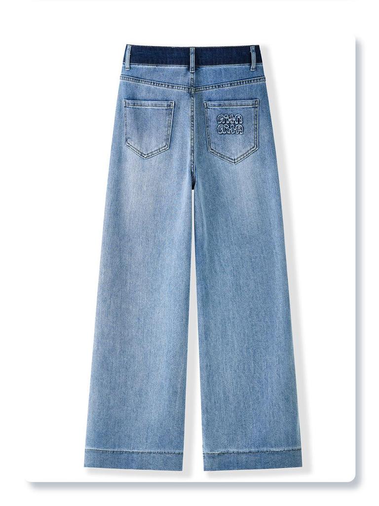 Damskie dżinsy z wysokim stanem i szerokimi nogawkami, pochlebny fason dla figury w kształcie gruszki - popularny styl do ziemi na wiosnę i jesień 2025