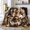 Golden Puppies Huddle Throw Personalized Name Soft Warm Cozy Suitable For Sofa Couch Office Bed Picnics For All Occasions Playful Design Gifts For