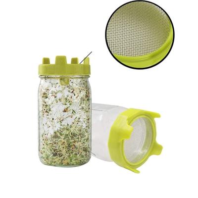 2pcs Plastic Sprouting Lid Mesh Sprout Cover Seed Crop Germination Vegetable Plastic Sealing Ring Lid for Mason Jar