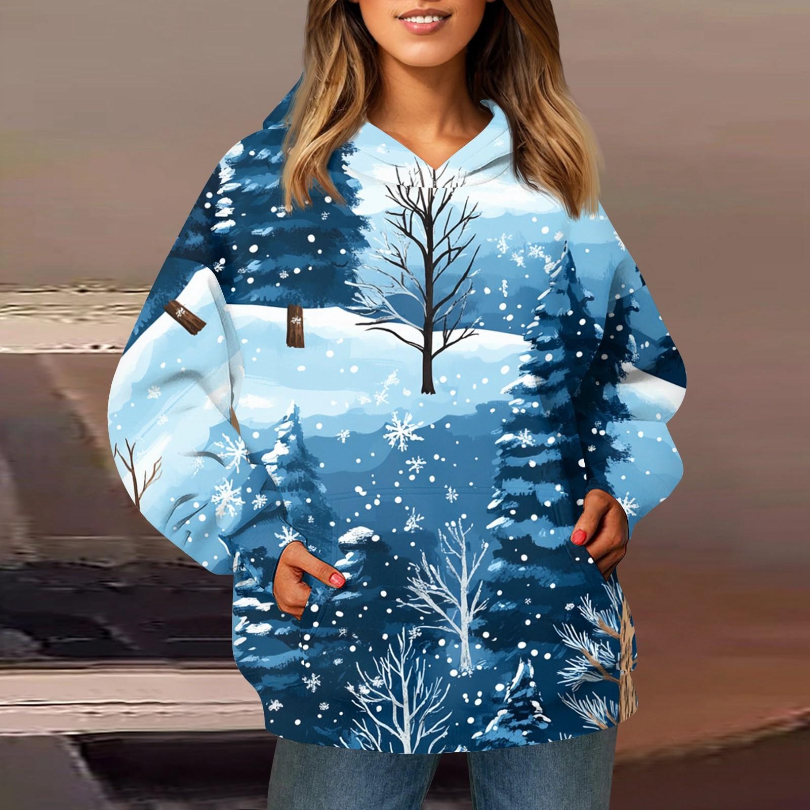 

Женская модная толстовка с длинным рукавом, рождественский принт «Снеговик», «Снежинка», с капюшоном и карманом XL