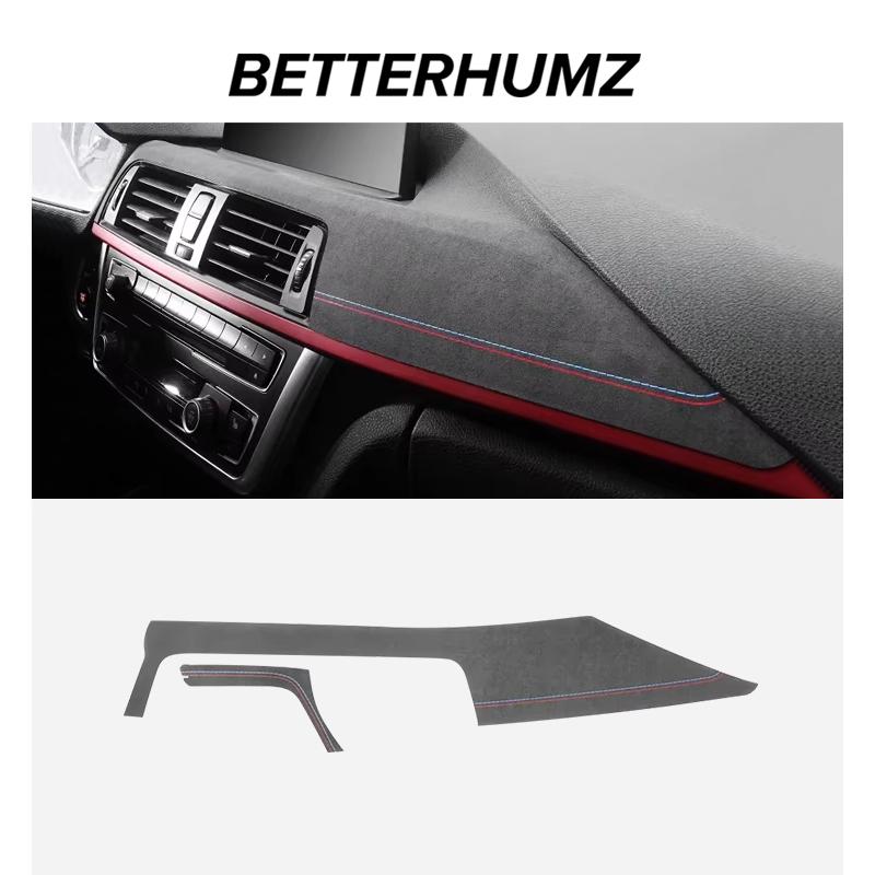 Beterhumz Make of Alcantara For BMW F30 F32 F34 328i 320i 330i Car Dashboard Panel Multimedia Trim Stickers Interior Accessories