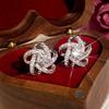 Cross Pentagram Zircon Stud Earrings Female, Flower Flower Small Fragrance Temperament Winding Earrings, Versatile Earrings
