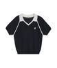 REST&RECREATION V-Neck Collar Knit Top - Navy