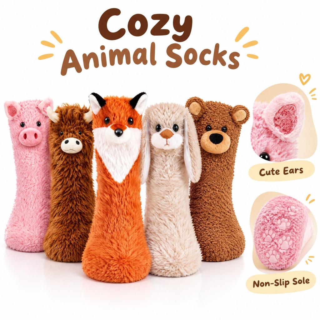 Christmas Plush Warm Socks Winter -Lined Thick Home Floor Socks for Indoor Wear