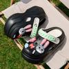Nowe Damskie Urocze Platformowe Modne Buty z Dziurami Antypoślizgowe Oddychające Miękkie Lekkie Sandały Klapki Hawajskie Bohemskie Plażowe Casualowe Wygodne Klapki