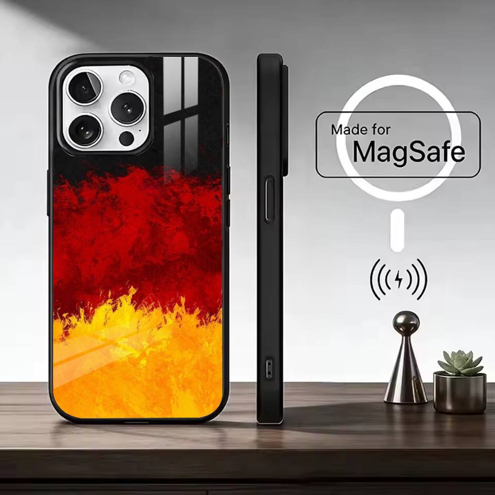 

Чехол для телефона Soccer Support G-Germany для iPhone17,16,15,14,13,12,11 Plus,Pro Магнитный с беспроводной зарядкой Magsafe iPhone17Air
