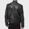2023 Men's Slim Stand Collar Leather Jacket with Zipper Pocket