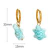 Ceramic Dopamine Fish Starfish Earrings For Women Colorful Vibrant Pendant Youthful Stainless Steel Jewelry Gift