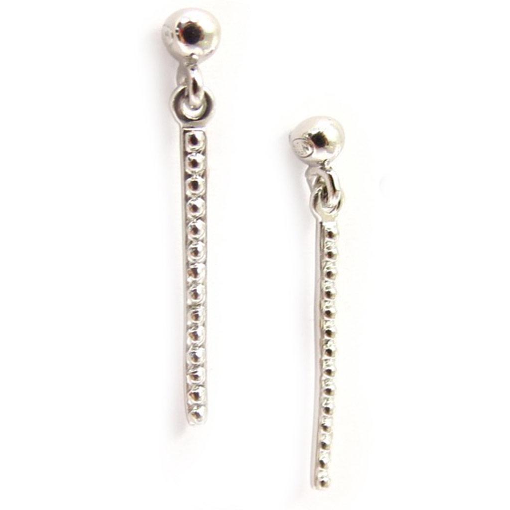 Les Trésors De Lily [K5152] - Silver 'Choregraphie' Earrings Silver (rhodium Plated) - 25x3 Mm