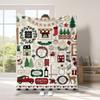 Christmas cartoon digital-printed polyester Bedroom velvet flannel cover blanket Fleece soft sofa cover blankets for beds