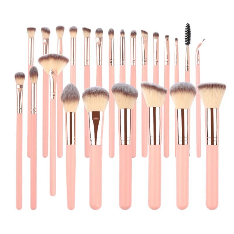24pcs Makeup Brush Set Professional Full Face Brushes Wooden Handle Foundation Concealer Blush Powder Eyeshadow Blending