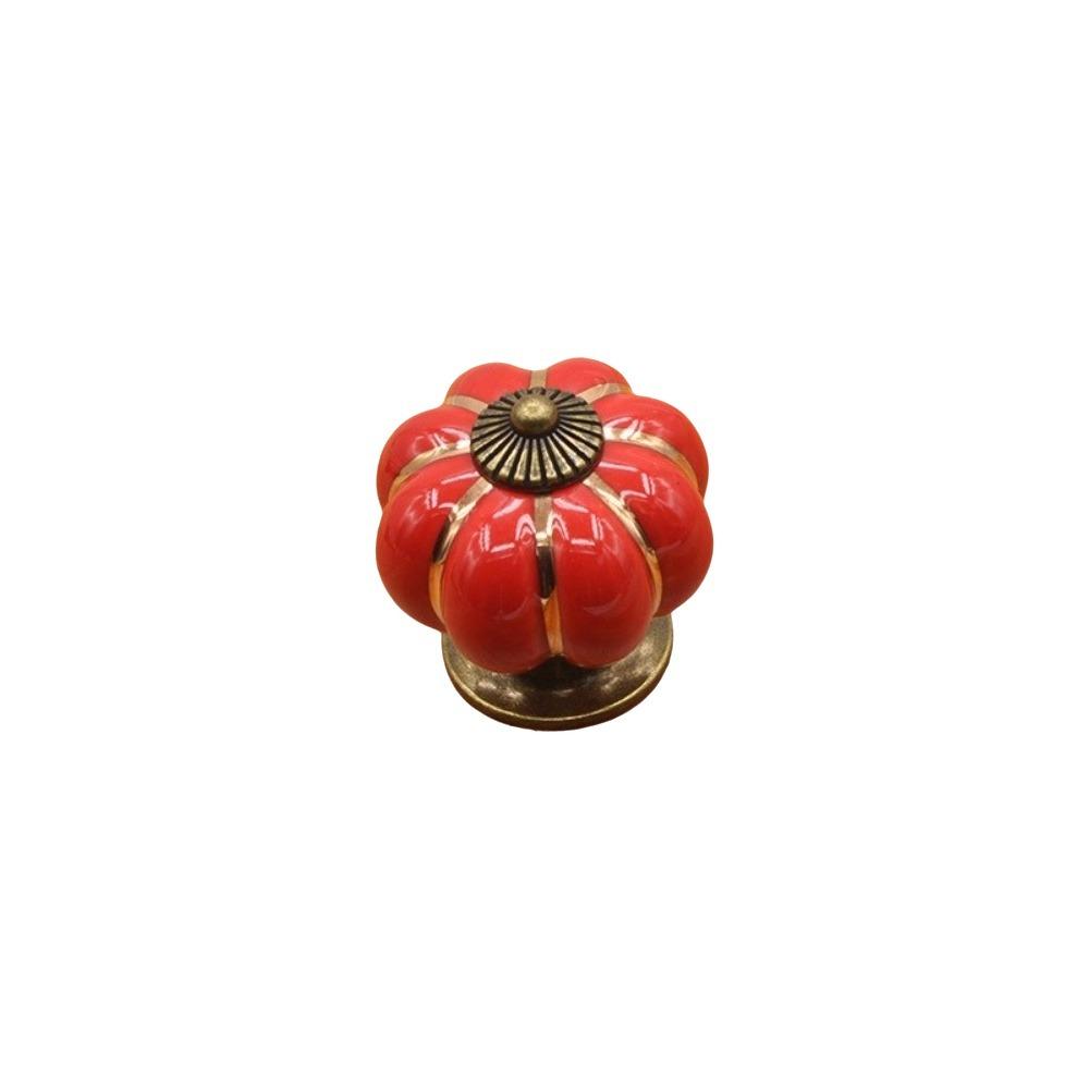 New Pumpkin Shape Cabinet Handles Single Hole Colorful Door Knobs Decorative Rustic Finish Drawer Pulls Drawer Hardware