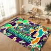 Dinosaur Theme Soft Crystal Velvet Rug Custom Name & Text Print Non Slip Floor Rug for Bedroom Living Room