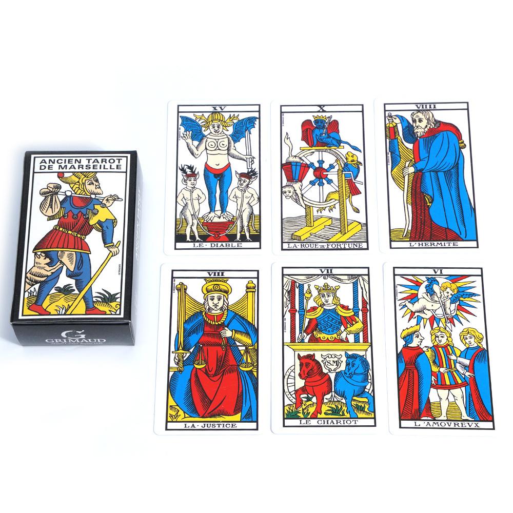 Tarot De Marseille French Version - 10.3*6cm Set of 78 Cards with Guidebook