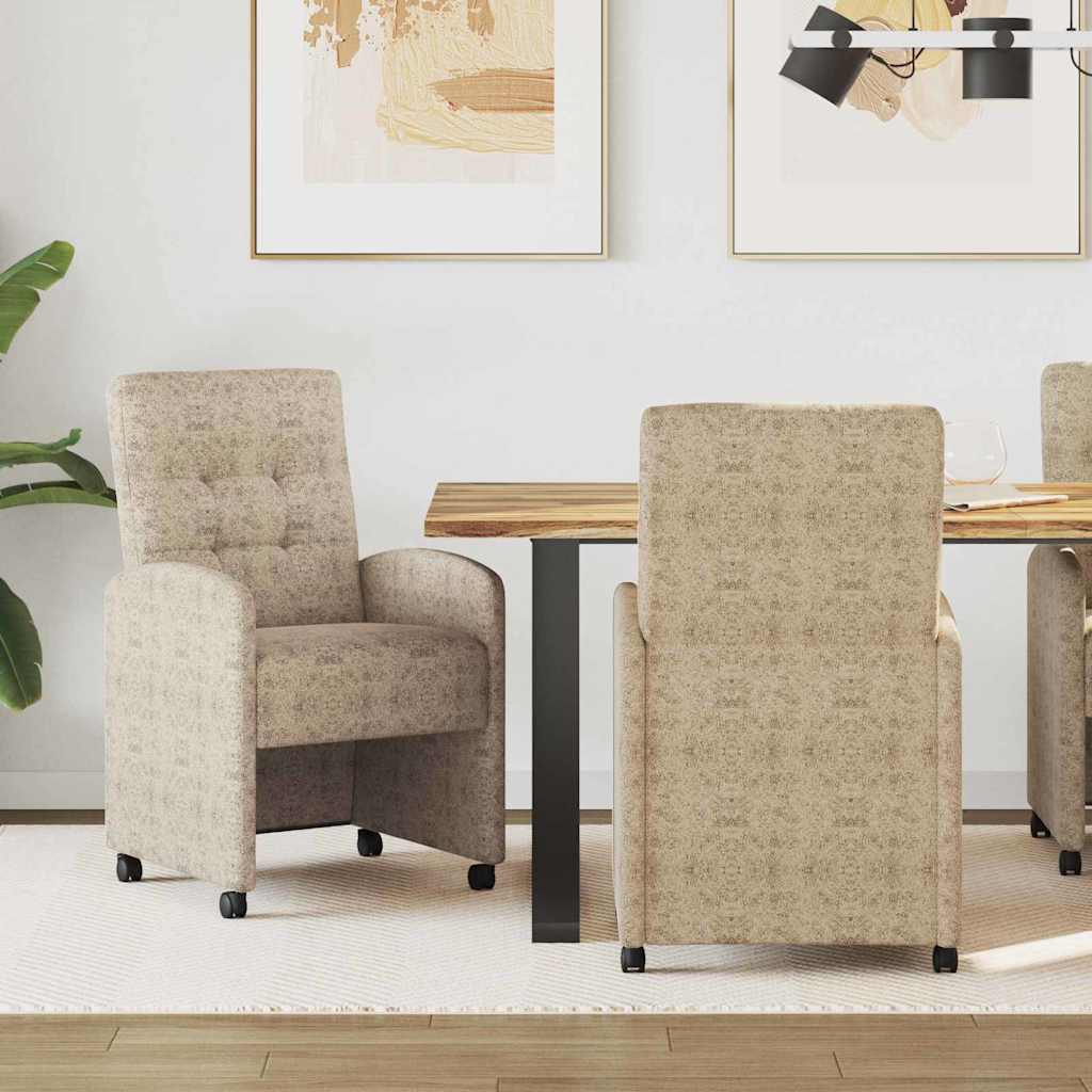 Dining Chairs with Casters 2 pcs Light Grey 58 x 67 x 97 cm
