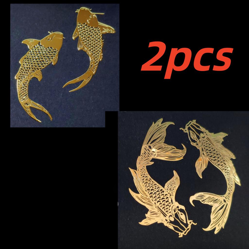 Αυτοκόλλητα Χρυσόψαρα Τύχης, Κομψή Μεταλλική Διακόσμηση Ψαριού, Αυτοκόλλητα Κατάλληλα για Κινητά, Αυτοκίνητα, Laptops, Σπίτι