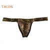 Herren-Tanga, sexy, tief sitzende, schmal geschnittene Slips mit Leopardenmuster, hohe Elastizität, atmungsaktives Höschen, bequemes Tragen für den Alltag