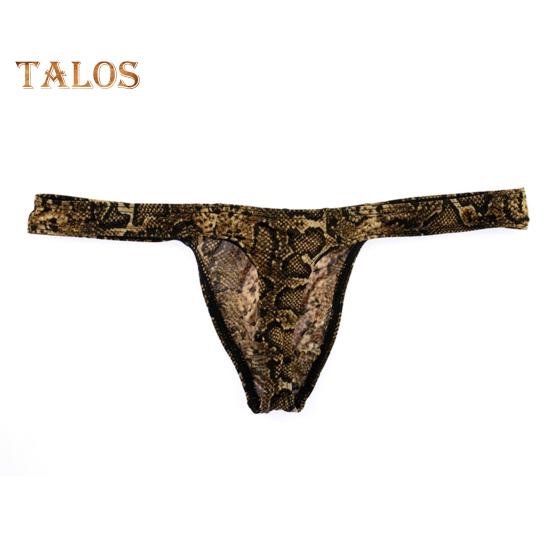 Herren-Tanga, sexy, tief sitzende, schmal geschnittene Slips mit Leopardenmuster, hohe Elastizität, atmungsaktives Höschen, bequemes Tragen für den Alltag