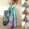 Wide Leg Overalls For Women Casual Loose Sleeveless Jumpsuits Retro Print Metal Button Long Pant Romper Jumpsuit With Pockets