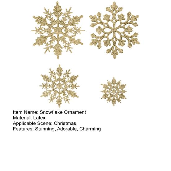 36 Pcs Christmas Snowflake Ornaments Glittered Snowflake Hanging Decoration for Christmas Indoor Winter Wonderland Decor