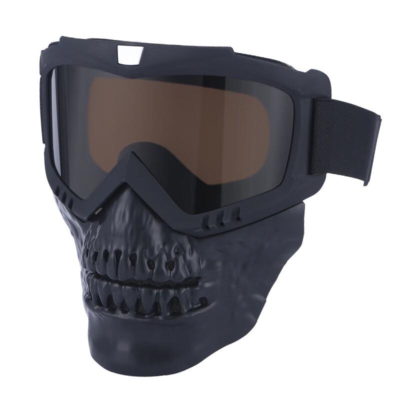 iosn Motorcycle Goggles with Skull Chin Mask