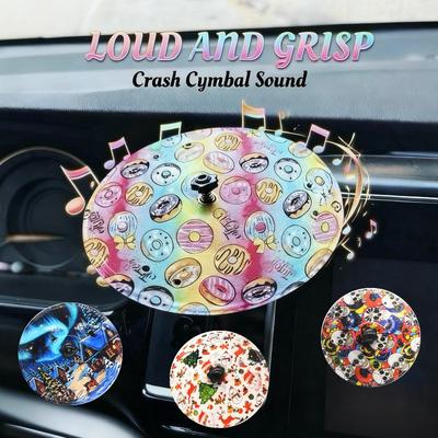 Universal Car Air Vent Mini Drum Crash Cymbal 2Pcs - Single Swivel Head Design for All Vehicle Types, Decorative Percussion Set