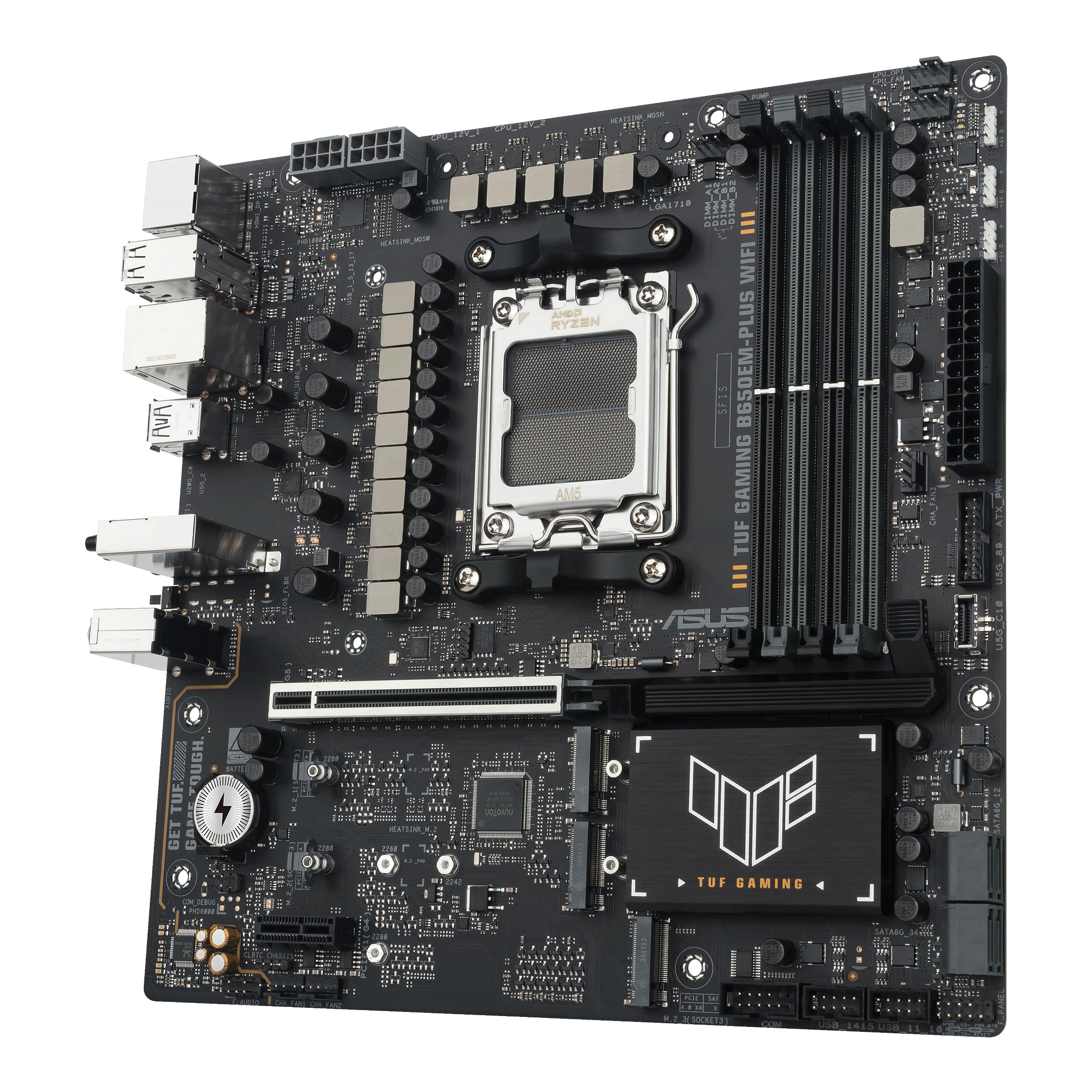 

ASUS TUF GAMING B650EM-PLUS WIFI micro-ATX motherboard for AMD B650 chipset Ryzen desktop processors, AM5 compatible, authorized domestic distributor