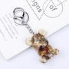 Crystal Resin Bear Keychain - Creative Hugging Bear Design for Car Keys
