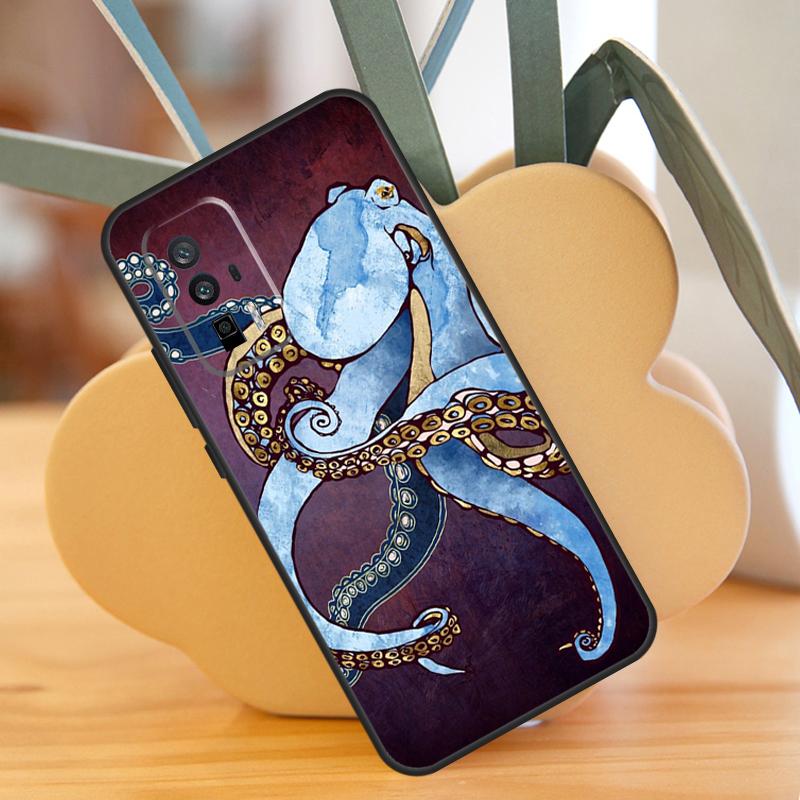 Pouzdro Mořský život Oceán Chobotnice Pro POCO F6 Pro X6 X5 X3 F3 F5 M6 M5s Xiaomi 13T Pro 11T 12T 12 13 Lite 14 Ultra Kryt