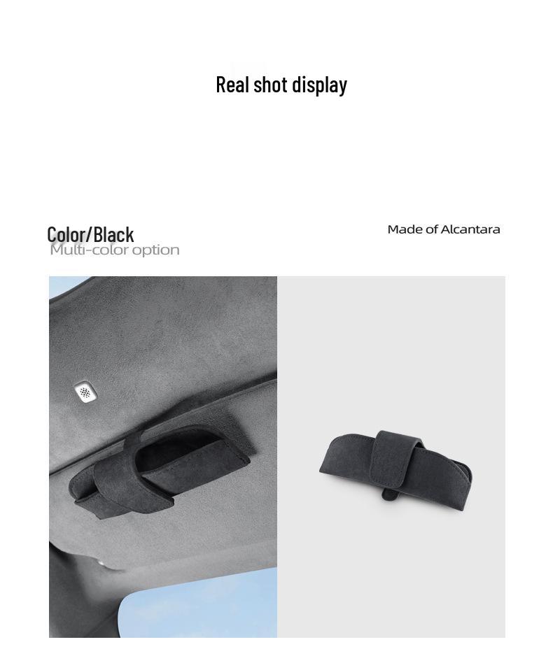 Car Sun Visor Suede Sunglasses Storage Box Clip