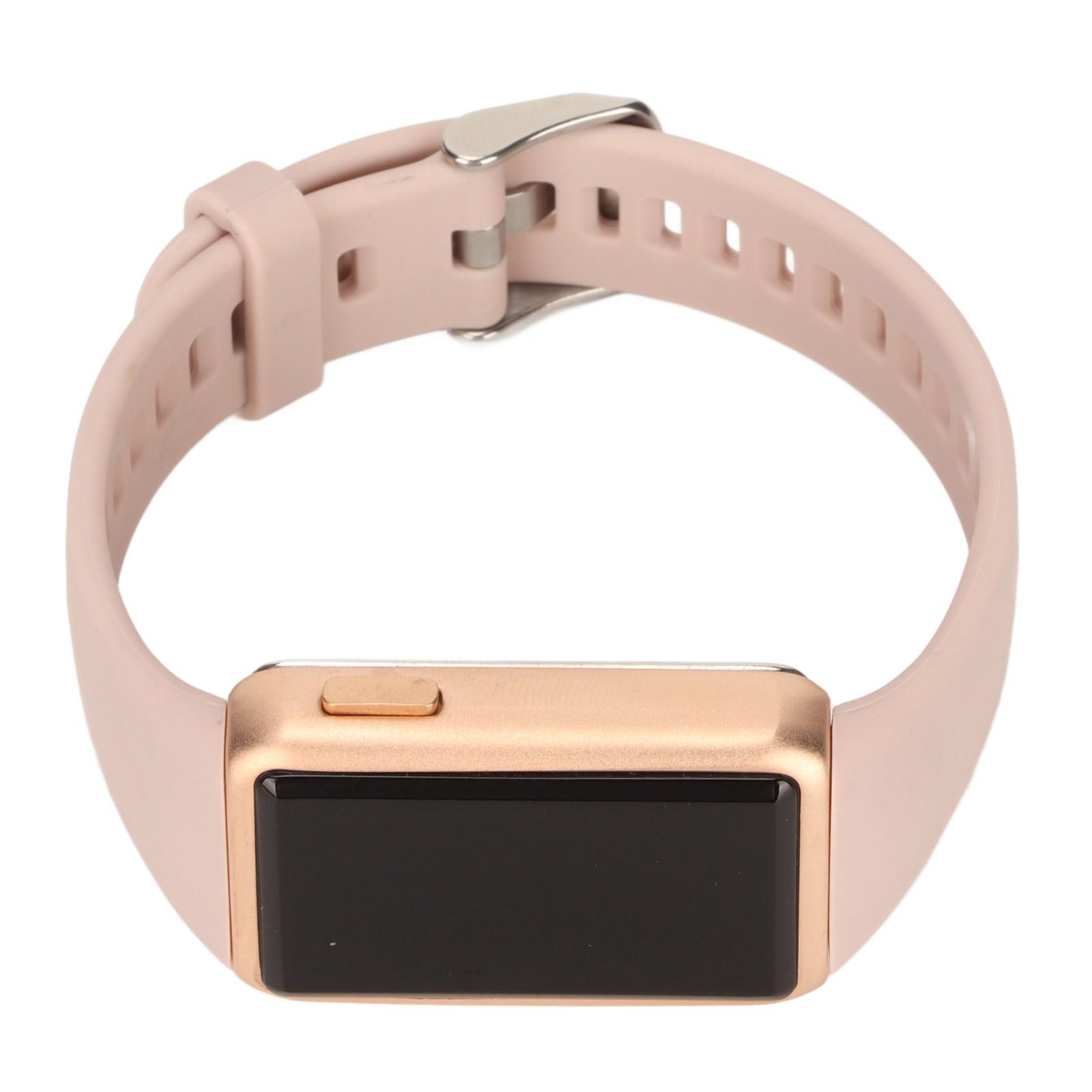 

Smart Watch Alloy Silicone Glass 210mah 30m Waterproof LED Fitness Watch for Family Friendly Colleagues Pink Band Gold Shell