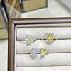 Fashion Light Luxury Yellow Zircon Camellia Flower Full Diamond Opening Ring High Sense Temperament Color Treasure Personality Ring Woman