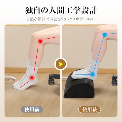 Baiinin Under-Desk Footrest [Chiropractor-Supervised, Reduces Knee and Ankle Strain] Ankle Support, 2-in-1 Multifunctional Cushion, Lightweight and Co