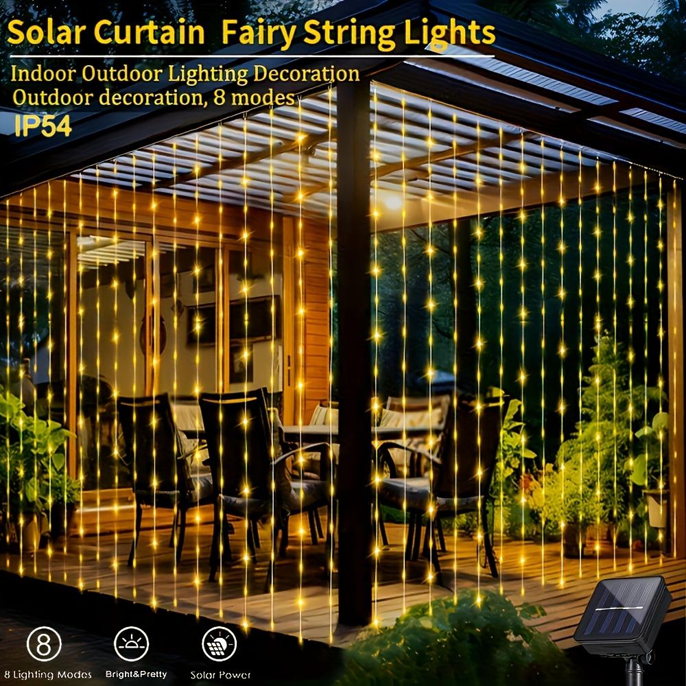 Solar Curtain Light String 100/200/300 LED Outdoor Terrace, Courtyard Garden, Bedroom, Party Decoration Holiday Gifts, Christmas Lights