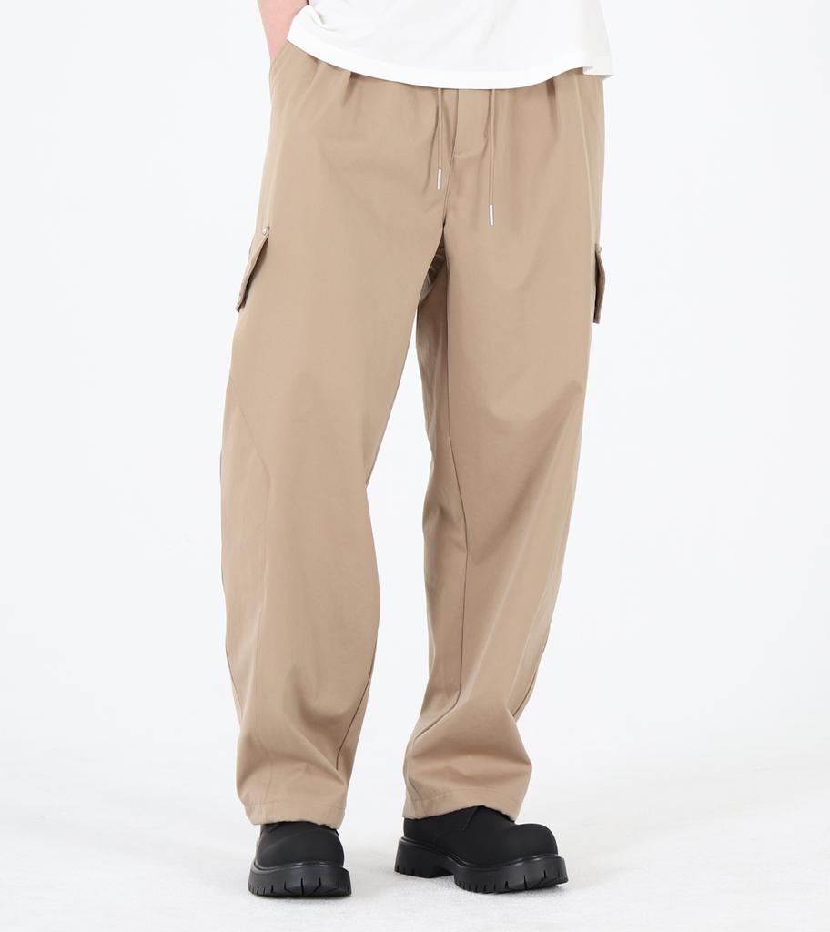 Beoteunseoul Elastic String Cotton Pants (Beige)