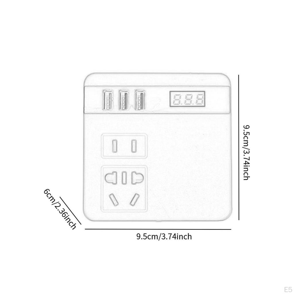 Power Inverter with USB Ports Sturdy Converter for Travel Outdoor Work Dark Blue