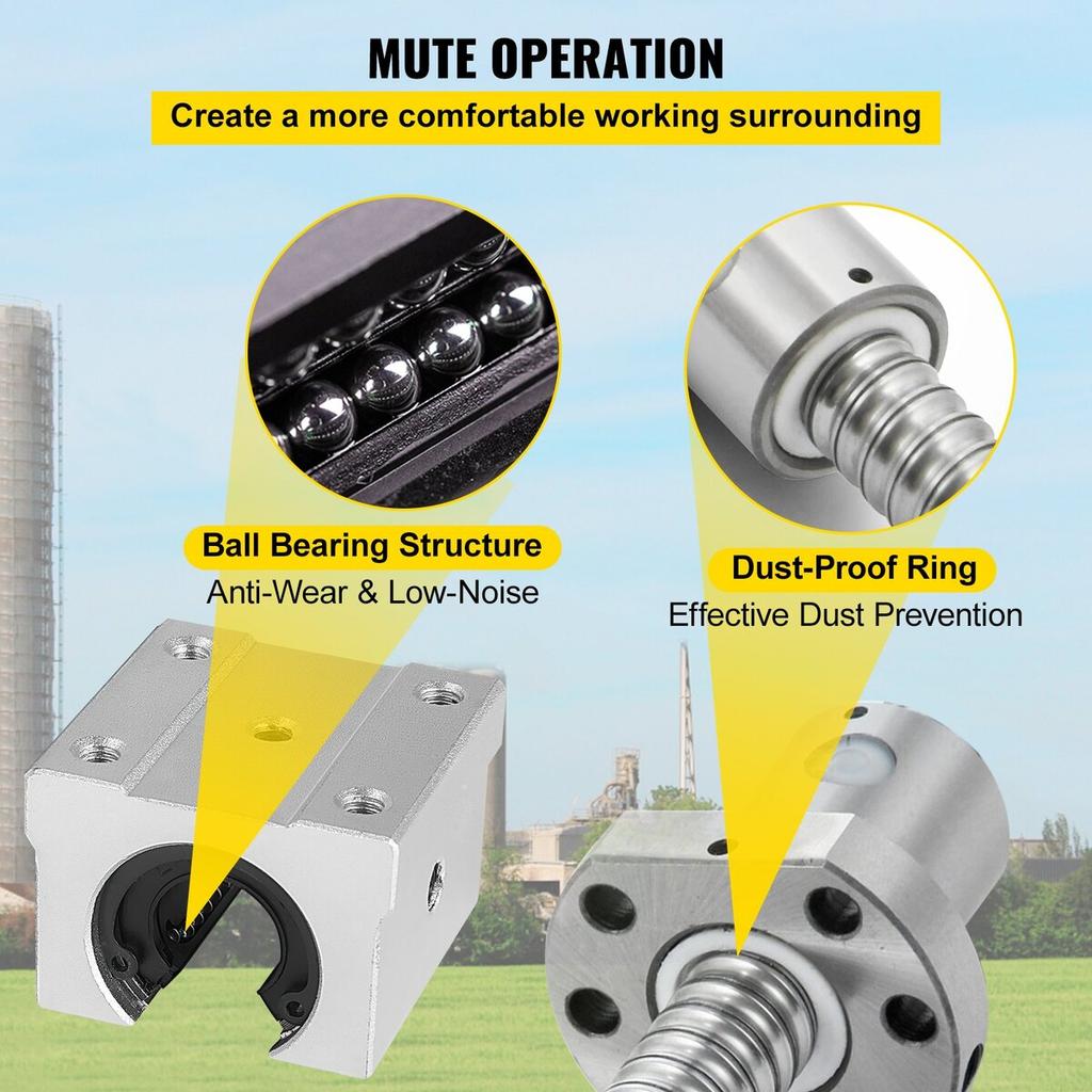 SBR20 Linear Rail Set+3 Ballscrew RM1605-350/650/1050mm CNC Set Support Liner Rail+BK/BF12 with BK/BF 12 CNC Kit