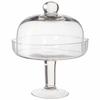 Glass Pedestal Bowl With Lid For Sweets 24 Cm