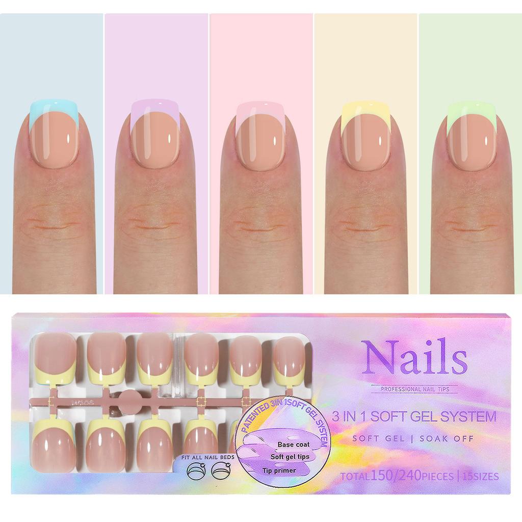 Nailart mit French-Trägernägeln, spurloses Tragen von Nägeln, entfernbare Nailart mit French-Trägernägeln, falsche Nagelaufkleber