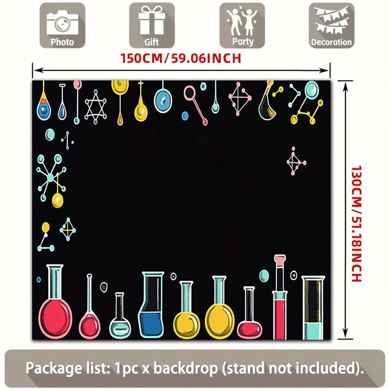 2D Planar Banner - 1 Piece of Laboratory Molecular Chemistry Background Decoration Party Decoration - Polyester Material