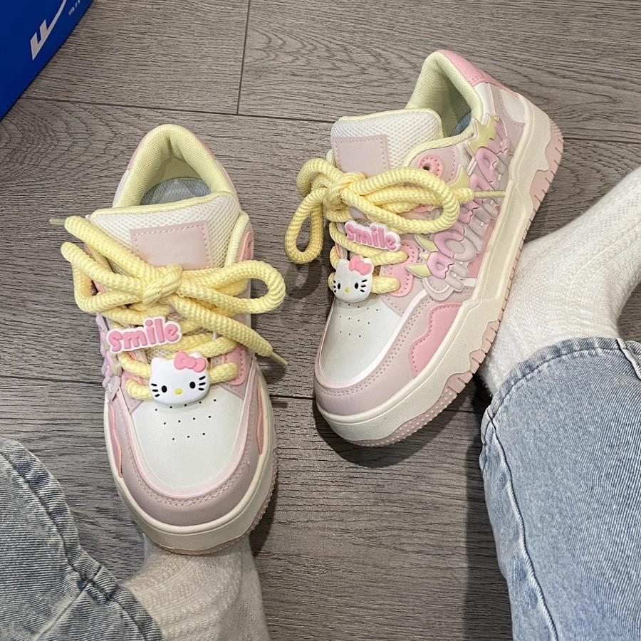 Explosive change niche original dopamine Kitty cat little white shoes female new student platform bread shoes board shoes