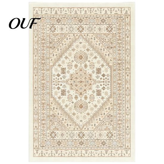 Vintage Ethnic Pattern Floor Decor Area Rug, 6 x 4Ft Living Room Soft Washable Low Pile Non Slip Mats for Persian Style Indoor Carpet with Backing