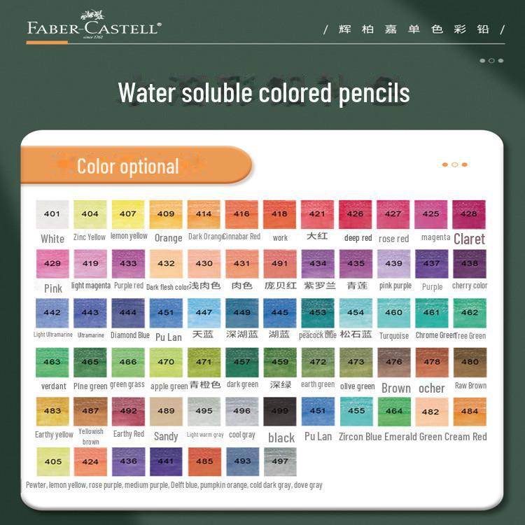 Faber-Castell Water-Soluble Colored Pencil - Bright Red/Blue Complementary